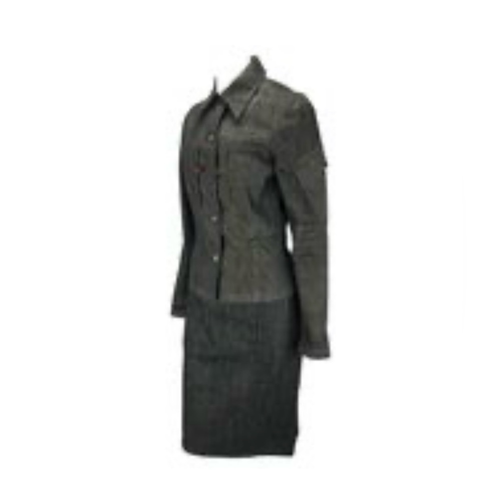 1999 Gucci by Tom Ford Black Denim Suit Skirt (40) and Jacket (42), MSRP $2450